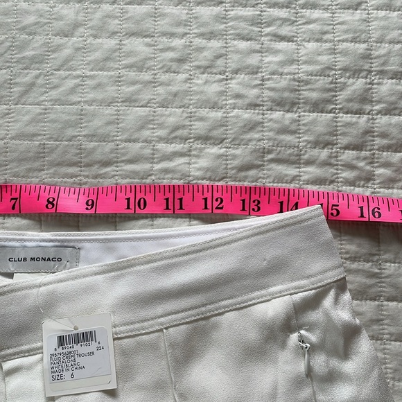NWT CLUB MONACO Cream Tuxedo Pants Pintuck Pleat Lined size 6 - Picture 5 of 8